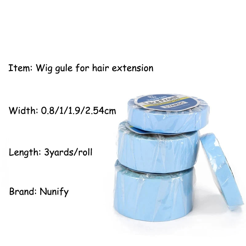 3YARDS Hair SystemsTape For Lace Front Blue Double Sided Wig Tape For Hair Extensions Adhesive Tape Wig Styling Tools