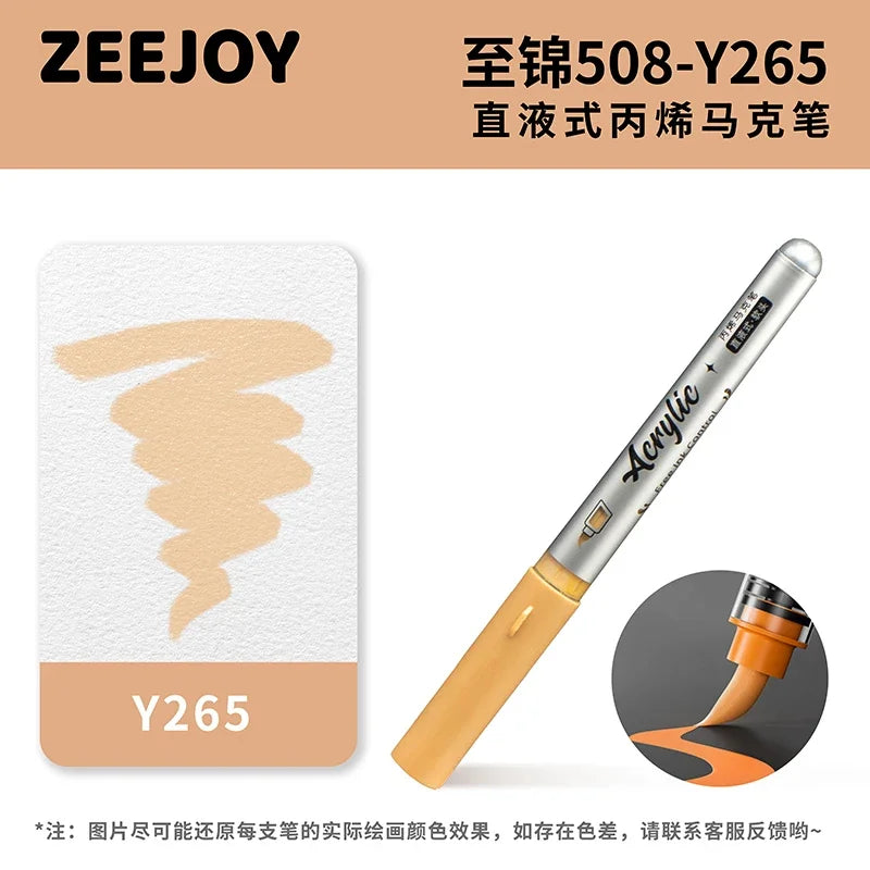ZEEJOY 120/12/1 Colors Direct Liquid Acrylic Marker Pens Waterproof Pen Soft Brush Nib for Manga School Art Supplies Stationery