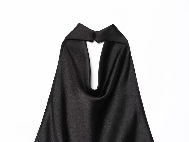 MUJER 2026 Halter Tops for Women Black Satin Backless Top Female Pink Summer Beach Top Woman off Shoulder Camisole Top Women