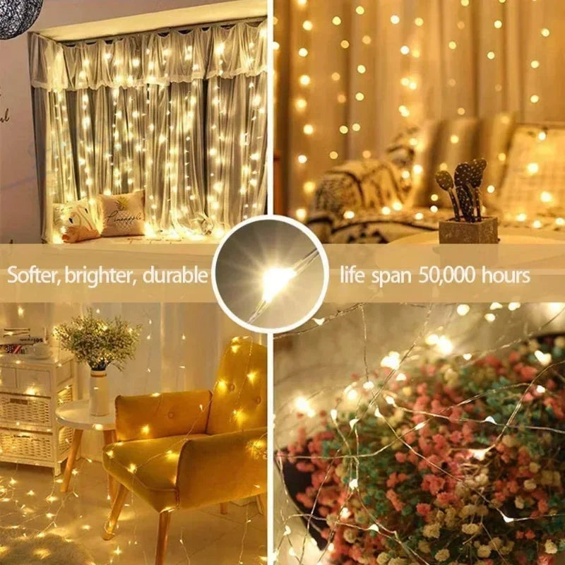3Mx1M/2M/3M LED String Lights USB Fairy Lights Garland for New Year Wedding Festive Party Christmas Home Curtain Decoration
