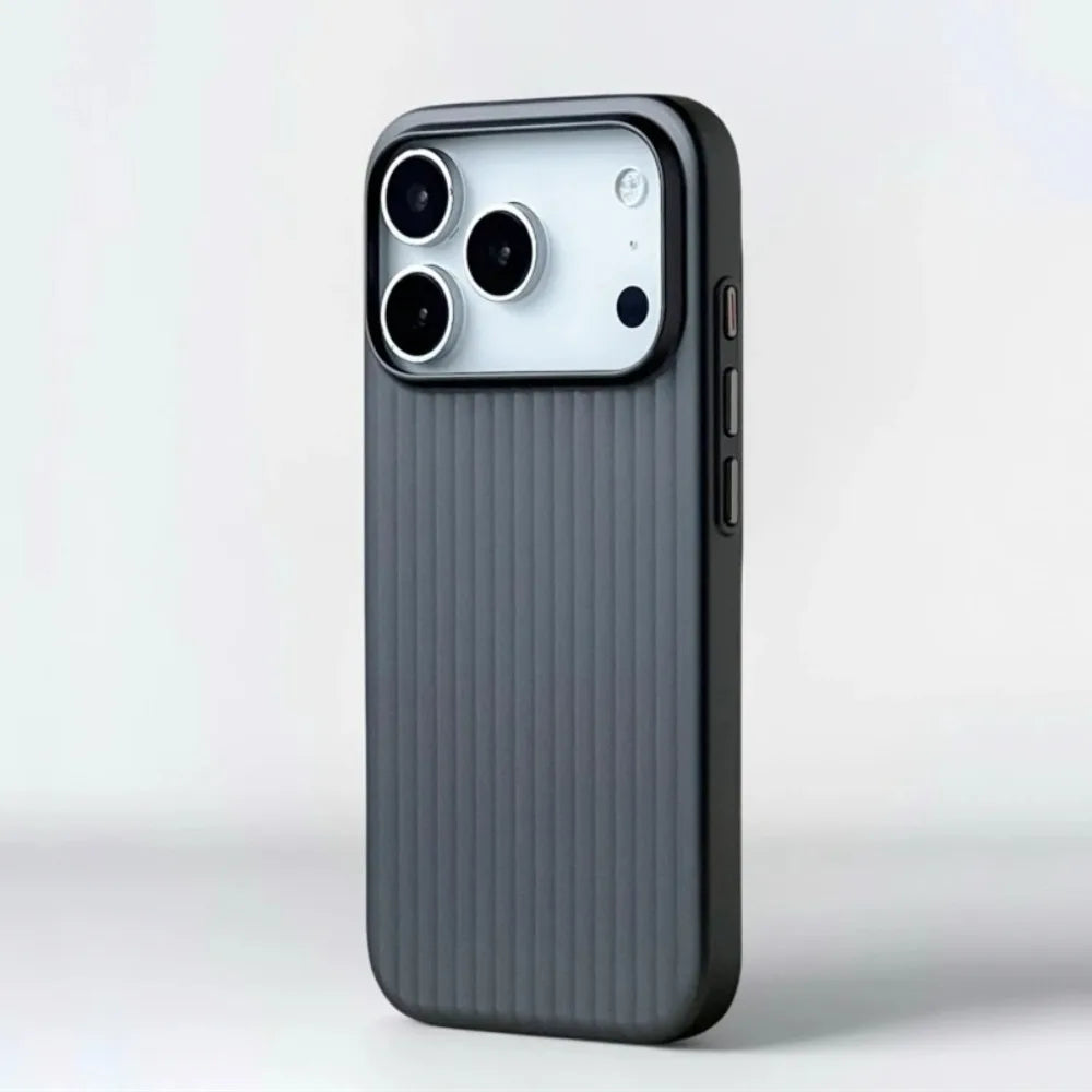 Luxury Stripes Metallic Paint Armor Case For iPhone 17 Air 16 15 14 13 Pro Max Shockproof Camera Protective Slim Matte PC Funda - Shoppiline
