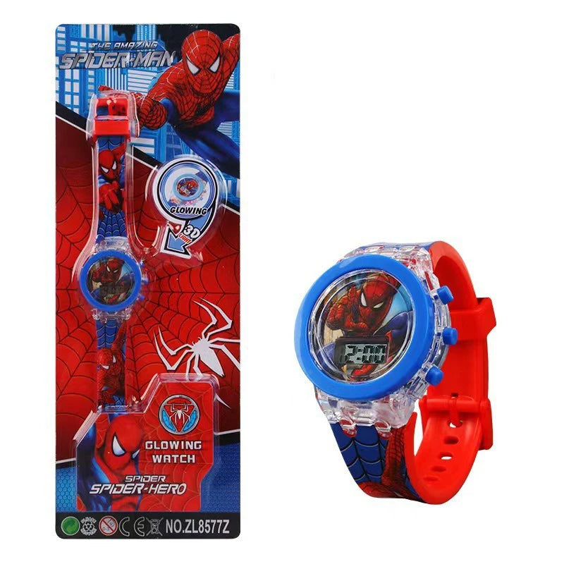Flash Light Frozen Mickey Kids Watches For Girls Cartoon Snow White Car Children Watch Boys School Student Digitel Clock Gifts