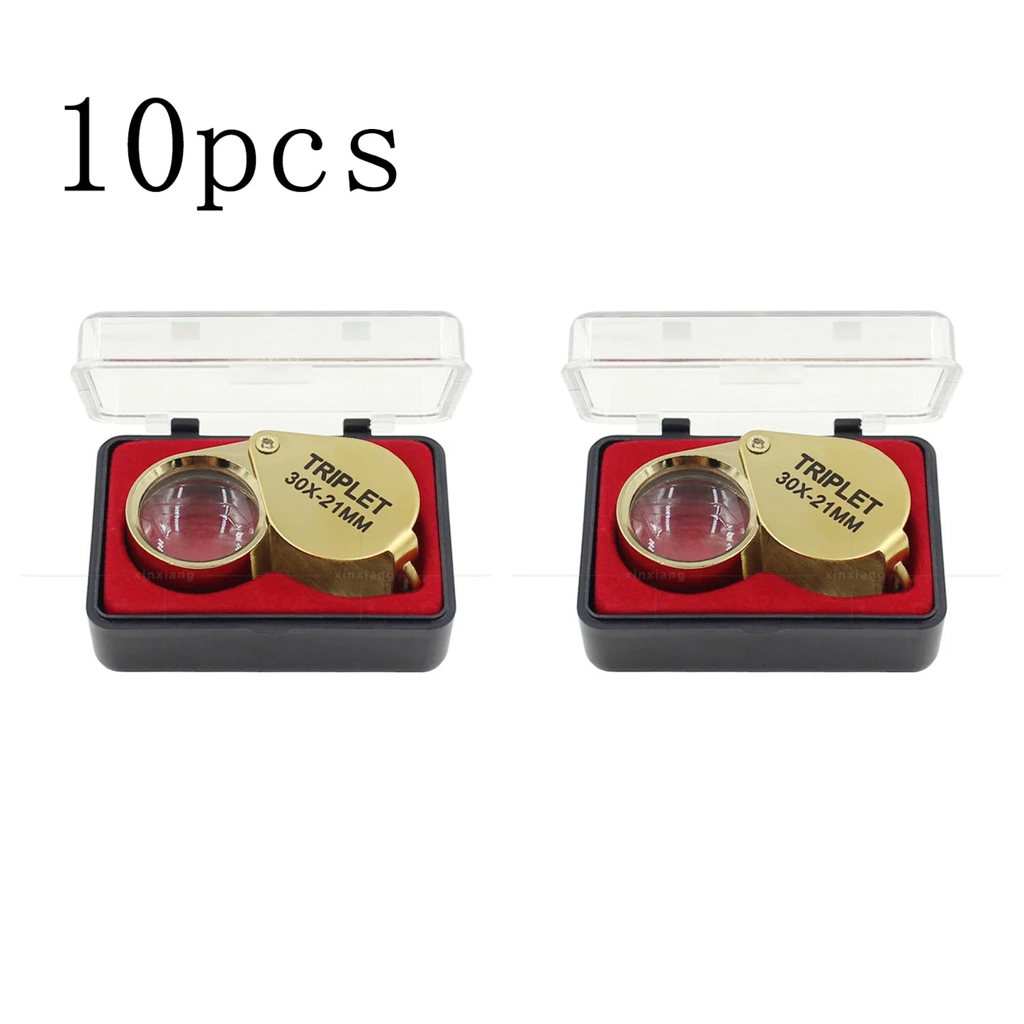 Pocket Loupe Magnifier Jewelry Magnifying Glass Foldable Diamond Lupa Triplet Jewelers Eye Glass Tool Reading Magnifier