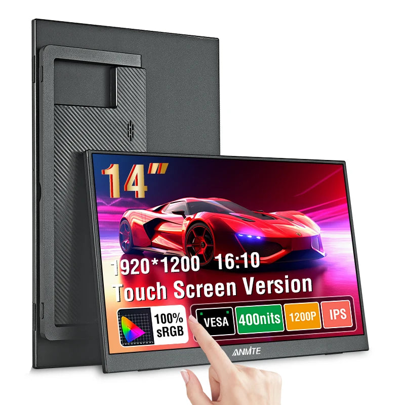 14 Inch Portable  Touch Monitor Non-touch optional 16:10 400cd/m2 Gaming Computer Expand Display For XBox PS4/5 Switch Loptop - Shoppiline