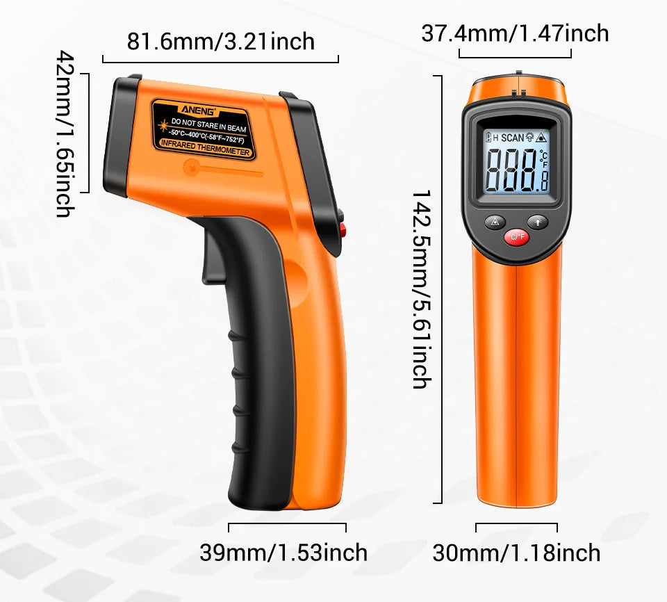 ANENG TH201 Thermometer Celsius Display Digital Infrared Thermometer Highly Sensitive Non-contact Temperature Measuring Gun Tool - Shoppiline