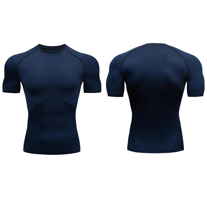 2025 Compressed T-shirt Men's sportswear Running T-shirt Elastic Quick-drying Exercise T-shirt for men exercising in the gym