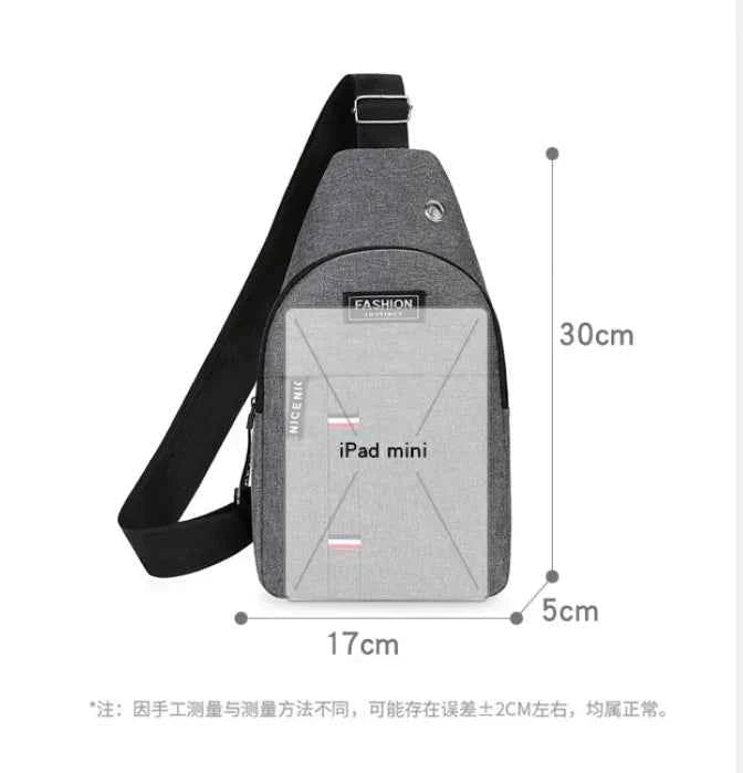HOMEFISH Chest Bag Men's One Shoulder Crossbody Bag Large Capacity Outdoor Sports And Leisure Fashion Small Shoulder Bag Large