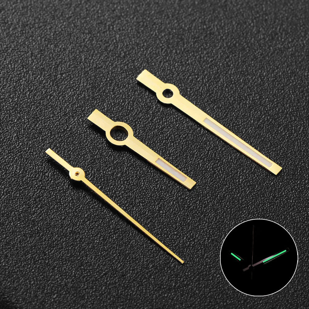 Modified Watch Hands Green Luminous Logbook Needle Silver Gold Rose Watch Accessories for NH35/NH36/4R/7S Movement