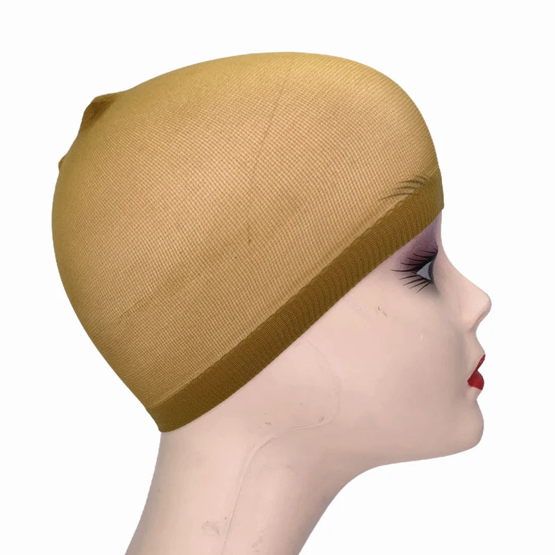 2pcs/Bag Top Stocking Wig Cap Hair Net For Weave Hair Wig Nets Black Brown Stretch Mesh Wig Cap For Making Wigs
