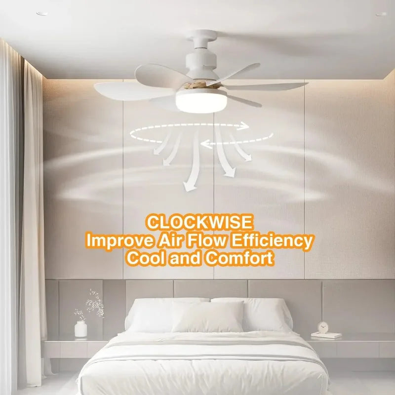 LED 30W Ceiling Fan Light E27 with Remote Control for Dimming Suitable for Living Room Study Household Use 85-265V 선풍기 - Shoppiline