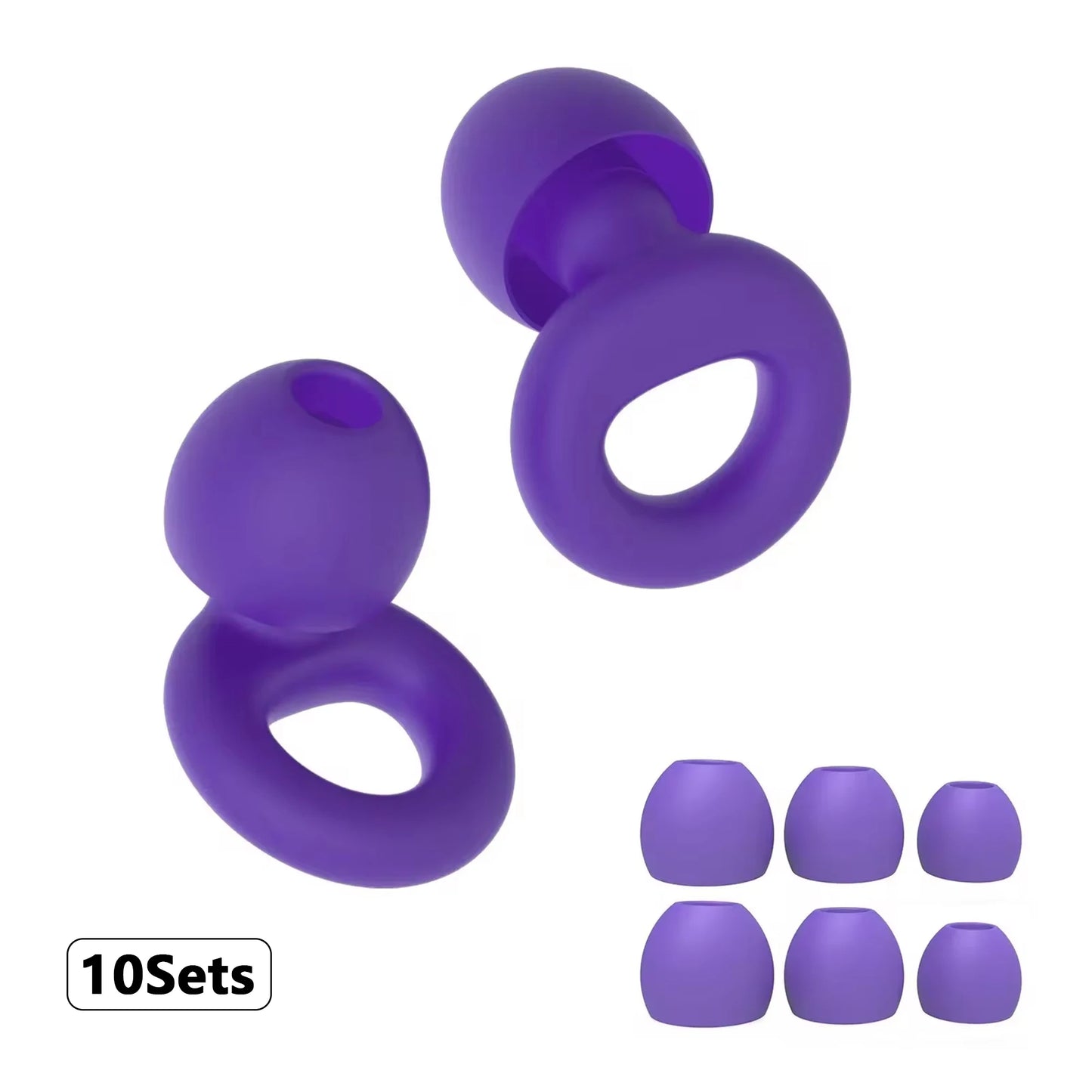 Plugs for Sleep,Swim, Work– Super Soft Silicone Ear Reusable Hearing Protection for Noise Reduction 8 Ear Tips in XS/S/M/L