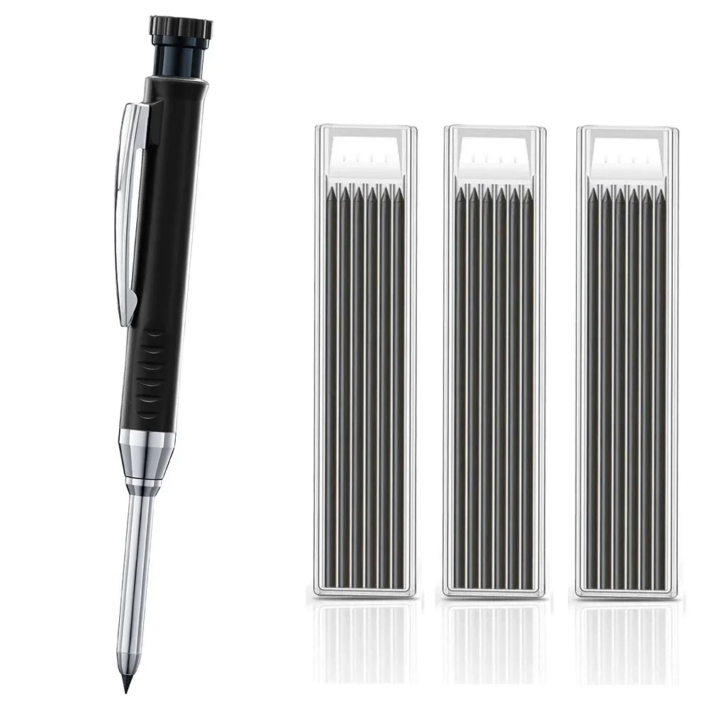 Woodworking Mechanical Pencil Set, Deep Hole Marking and Drawing, 2.8mm Reliable and Durable Lead, for Carpenters Engineering