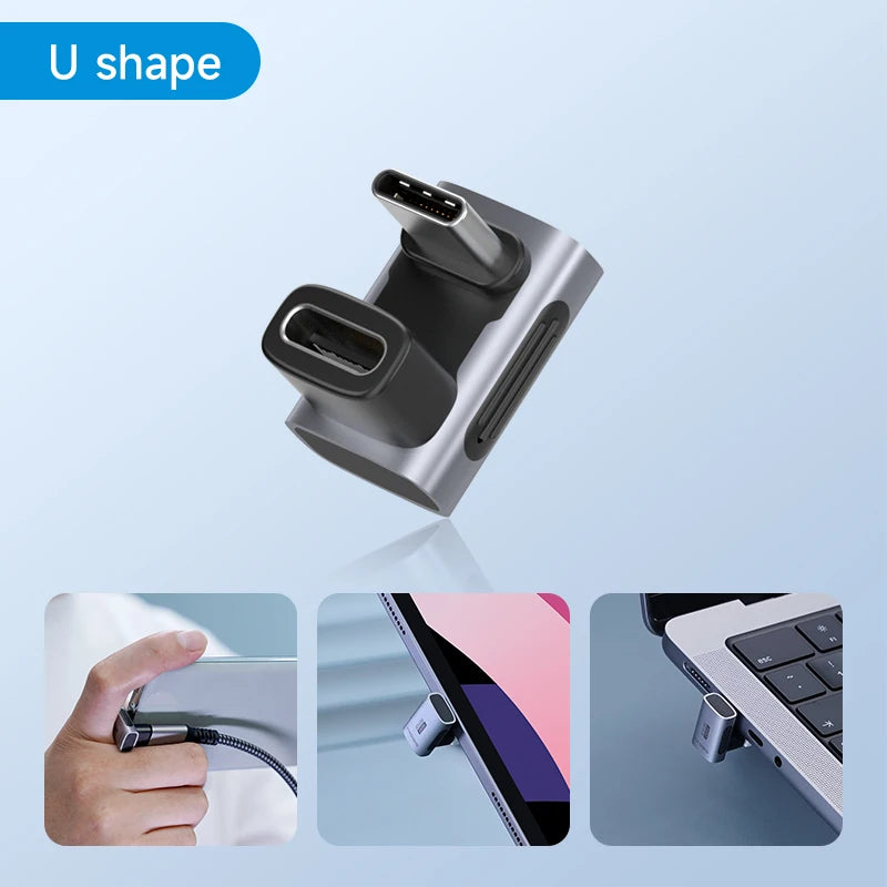 Hagibis 240W USB C to C Adapter 40Gbps 8K 60Hz 90 Degree Converter USB4 Adapter for Thunderbolt 4/3 MacBook iPhone 17 Pro Tablet