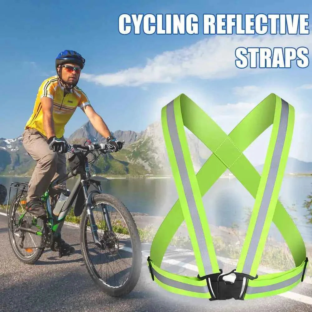 New Highlight Reflective Straps Night Running Riding Clothing Vest Adjustable Safety Vest Elastic Band For Adults and Children