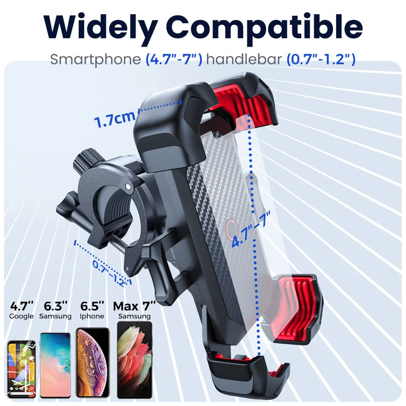 Joyroom Bike Phone Holder 360° View Universal Bicycle Phone Holder for 4.7-7 inch Mobile Phone Stand Shockproof Bracket GPS Clip - Shoppiline