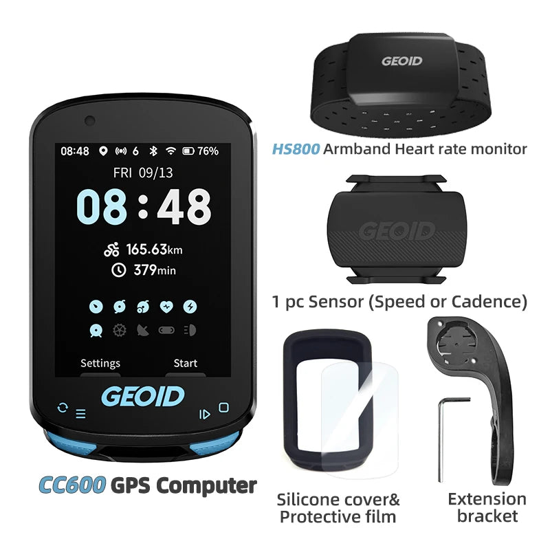 GEOID CC600 Route Navigation Bicycle GPS Computer 11 Languages Wireless Bike Speedometer Automatical WIFI ANT+ Odometer - Shoppiline