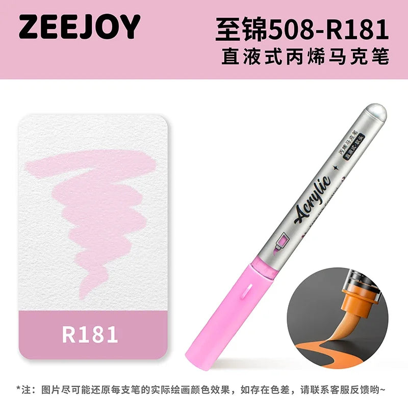 ZEEJOY 120/12/1 Colors Direct Liquid Acrylic Marker Pens Waterproof Pen Soft Brush Nib for Manga School Art Supplies Stationery