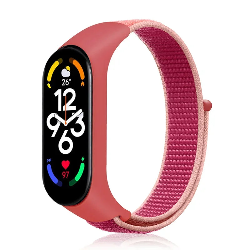Nylonarmband für Xiaomi Mi Band 4/5/6/7 Armband Uhrenarmband Sport atmungsaktives Armband für Miband 4/5/6/7 Ersatz Correa Armband