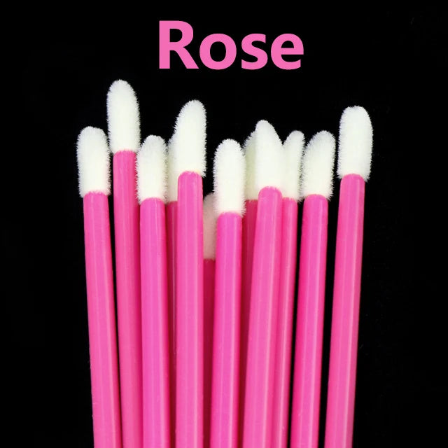 50 Pcs Disposable Cosmetic Lip Brush Makeup Lipstick Mascara Wands Applicators Eyelash Cleaner Lip Gloss Make Up Brushes Tools