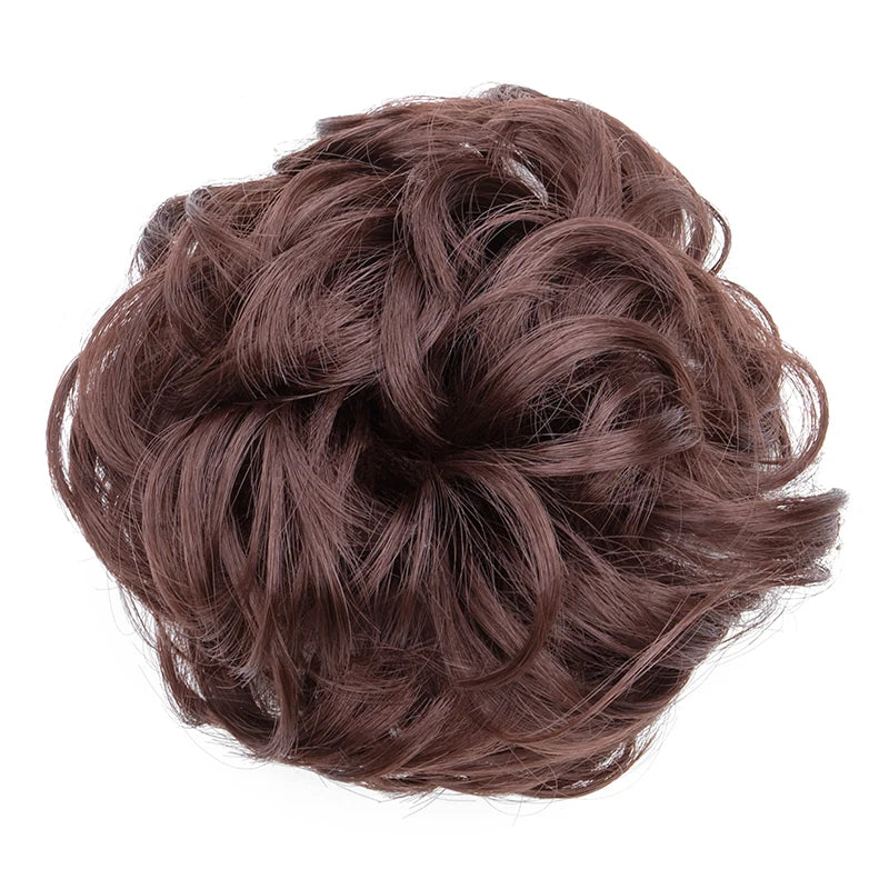 Synthetic Messy Bun Chignon Donut Hair Pad Elastic Hair Rope Rubber Band Black Brown Blonde Hairpiece for Women