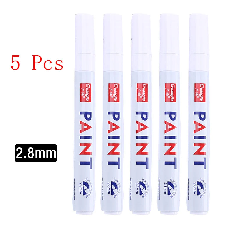 Stylo Marqueur Blanc Ensemble Stylos Gel Blancs Gras Imperméables DIY Graffiti Croquis Marqueur Papeterie Fournitures Scolaires Pinceau