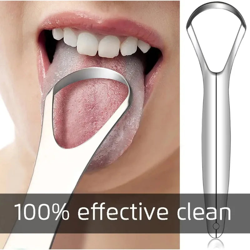 3PCS Stainless Steel Tongue Scraper Professional Tongue Brush Cleaner for Removing Tongue Coating Oral Care Tool