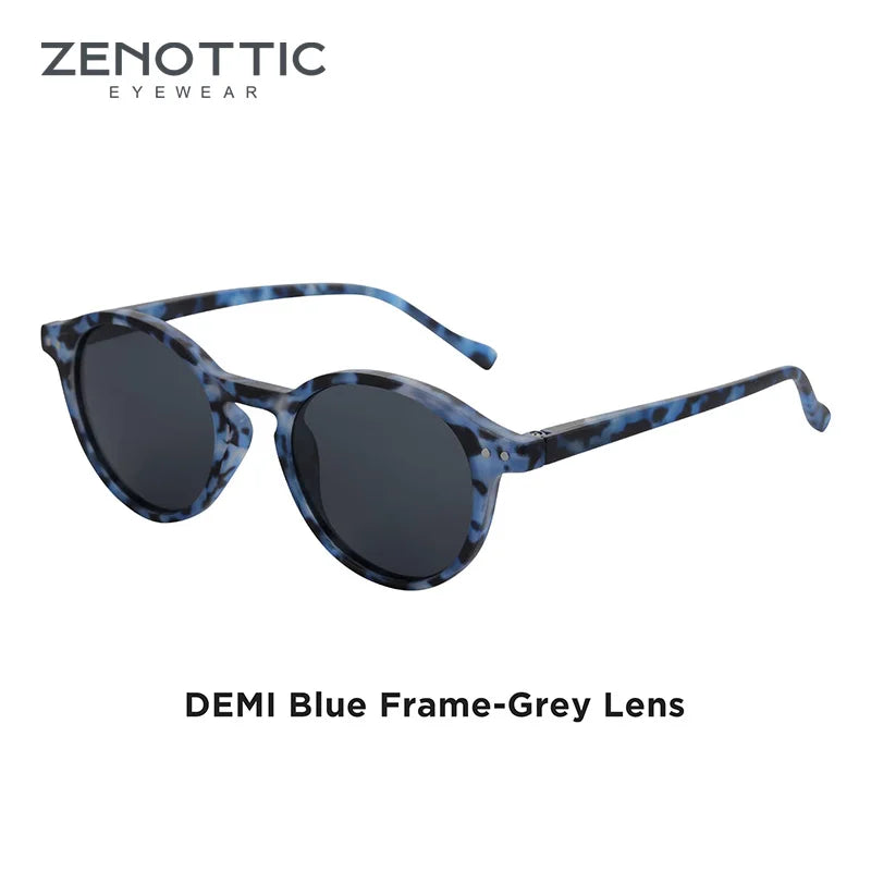 ZENOTTIC Lunettes de Soleil Rétro Polarisées 2023 2024 Hommes Femmes Vintage Petite Monture Ronde Lunettes de Soleil Verres Polarisés UV400 Nuance