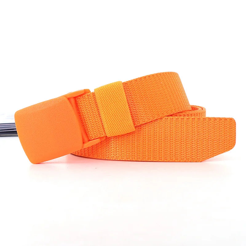38mm Tactical Waist Belt Unisex Lightweight Weave Fabric with Plastic Buckle for Airport Security Men Women Camouflage Style