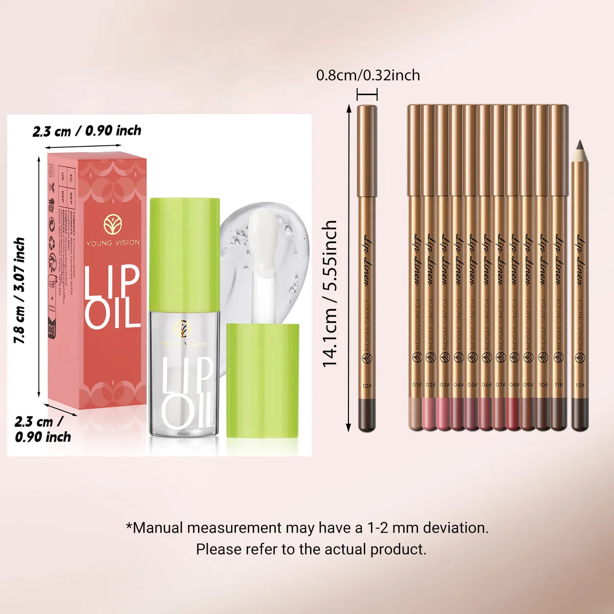 USHAS 12 Color Lip Liner + LIPSTICK Set Easy Coloring Matte Lipstick Long lasting nude red lipstick