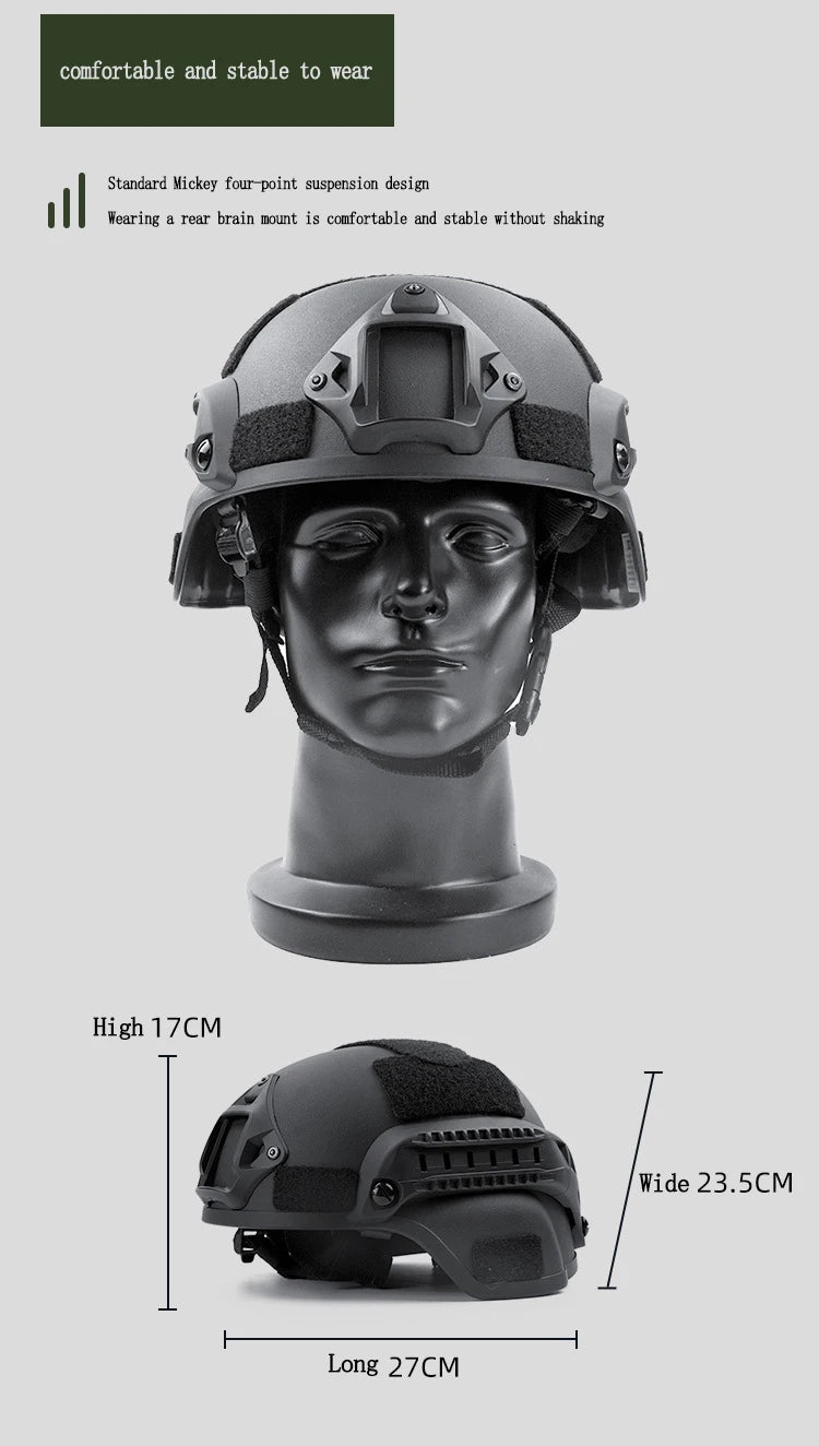 FAST Helmet MICH2000 Airsoft MH Tactical Helmet Outdoor Tactical Painball CS SWAT Riding Protect Equipment - Shoppiline