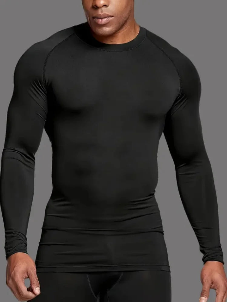 2025 Compressed T-shirt Men's sportswear Running T-shirt Elastic Quick-drying Exercise T-shirt for men exercising in the gym