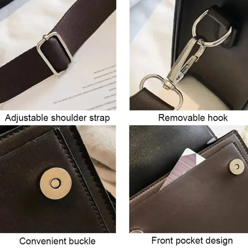 Women PU Leather Crossbody Bag Fashion Shoulder Messenger Handbag Small Flap Bag for Travel