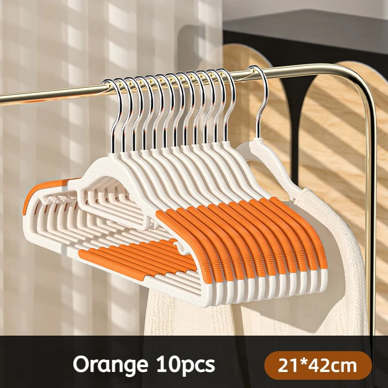 10Pcs Black/Orange/Grey Multifunctional Wet and Dry Household Hanger Suitable for Hanging Clothes Bedroom Wardrobe Anti-Slip - Shoppiline