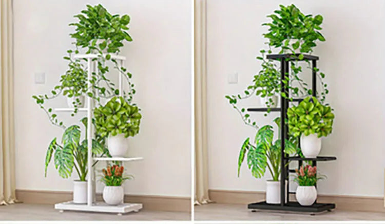 Cordlal Glänzender Blumenständer Eisen 6/7/8 Etagen Pflanzenhalter Ablageregal Topfregal Organizer Hausgarten-Dekoration
