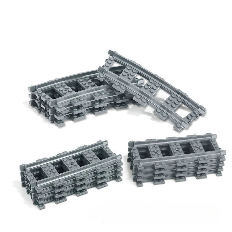 Building Block Track Elevated Bridge Double-layer Crossed Straight Rail Curved Rail Soft Rail Support Accessories Assembly Toy