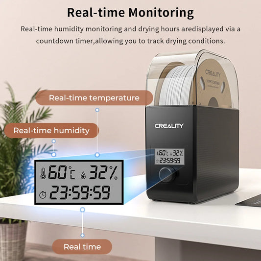 Creality Filament Dryer Upgrade Fan Filament Dry Box 1KG PLA PETG ABS TPU Filaments Dehydrator Storage Box Filament Spool Holder - Shoppiline
