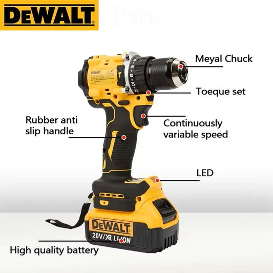 DEWALT Lithium Battery 20V Rechargeable Brushless Compact Electric Screwdriver Hand Drill Impact Drill DCD805 - Shoppiline
