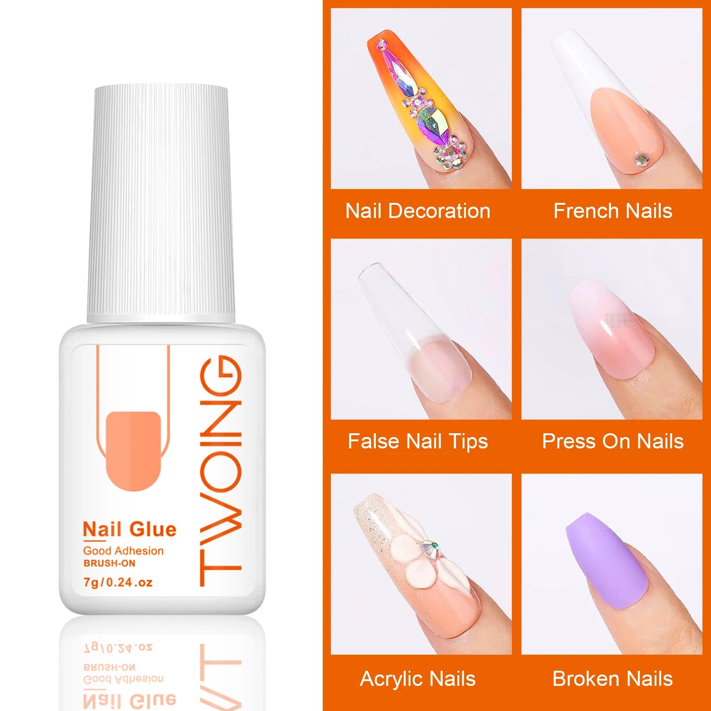 7g Super starker Nagelkleber für falsche Nagelspitzen, Acrylnägel, Press-On-Nägel, künstliche Nägel, Nagelkunstdekoration, dauerhafter Halt