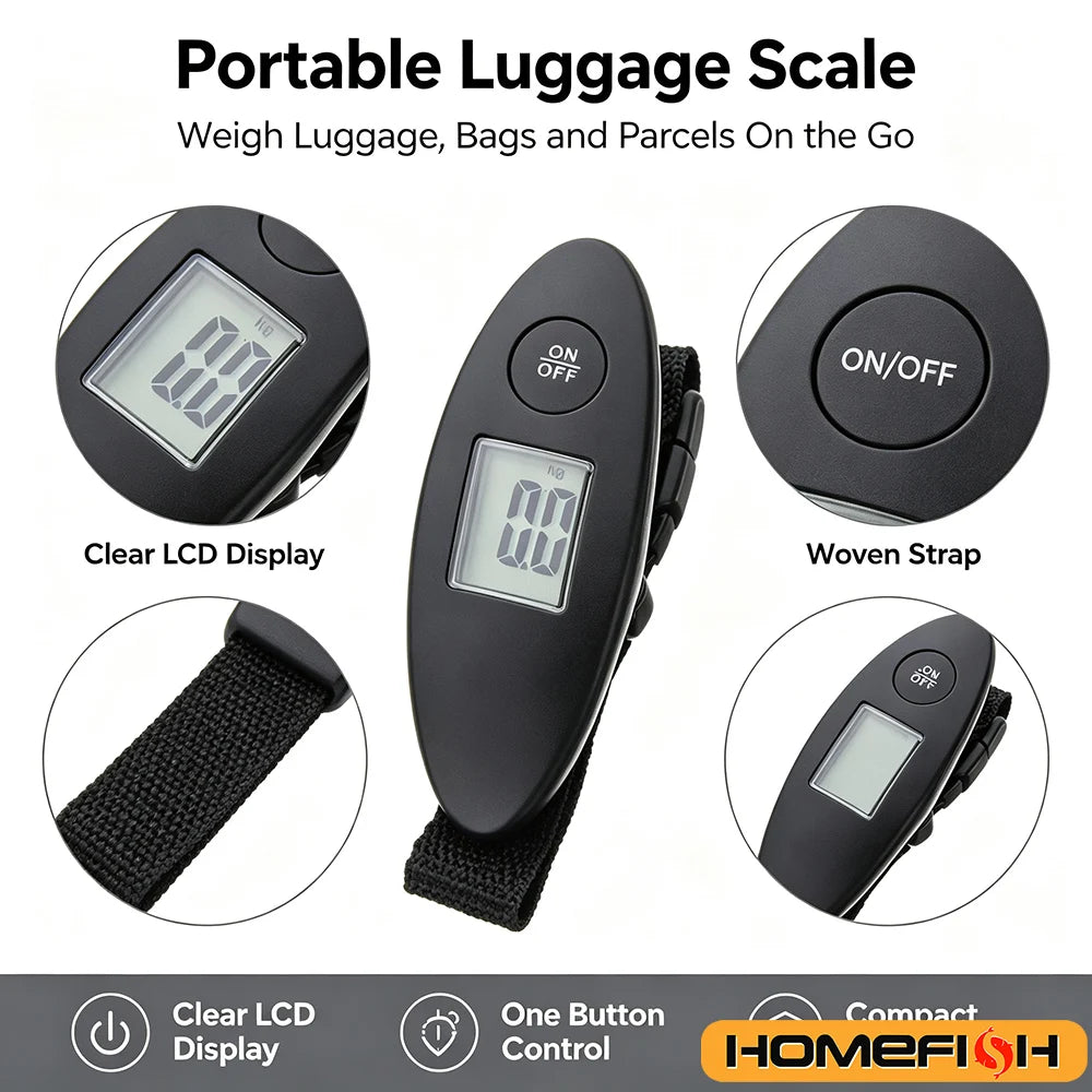 Portable 40kg Digital Hanging Scale  100g Precision LCD Luggage Scale with Webbing for Travel