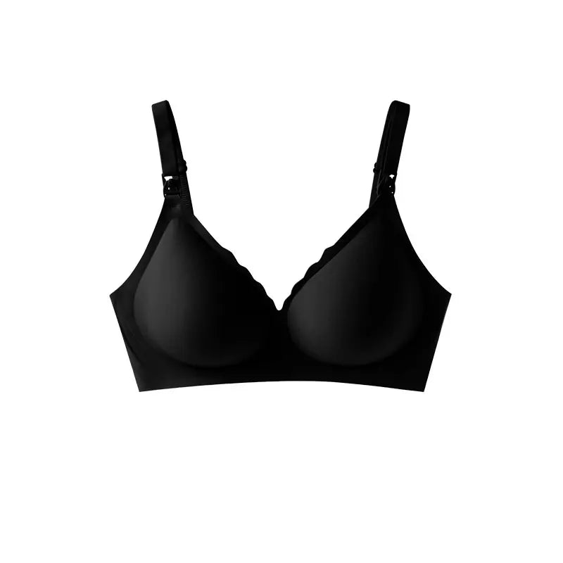 Front Open Nursing Bra Maternity Jelly Gel Laser Cutting Seamless Underwear Ultra Thin Breastfeeding Bra For Pregnant Women