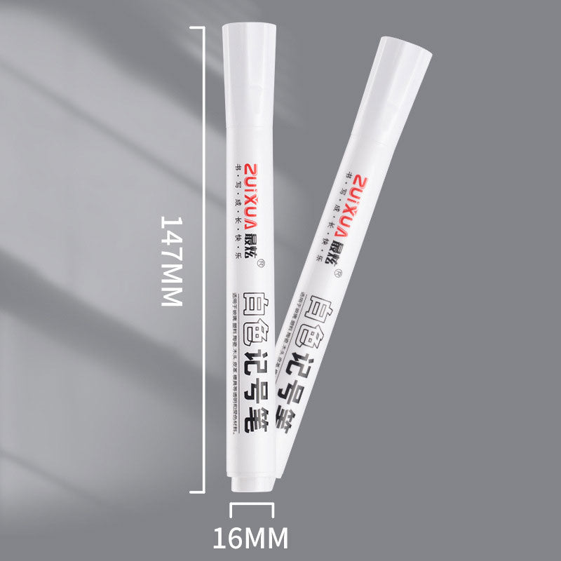 Stylo Marqueur Blanc Ensemble Stylos Gel Blancs Gras Imperméables DIY Graffiti Croquis Marqueur Papeterie Fournitures Scolaires Pinceau