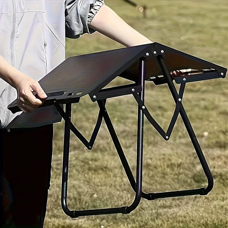 Portable Folding Camping Table,Stainless Steel Outdoor Dining Table,Compact Design for Camping,Beach, BBQ,and Hiking (Foldable)