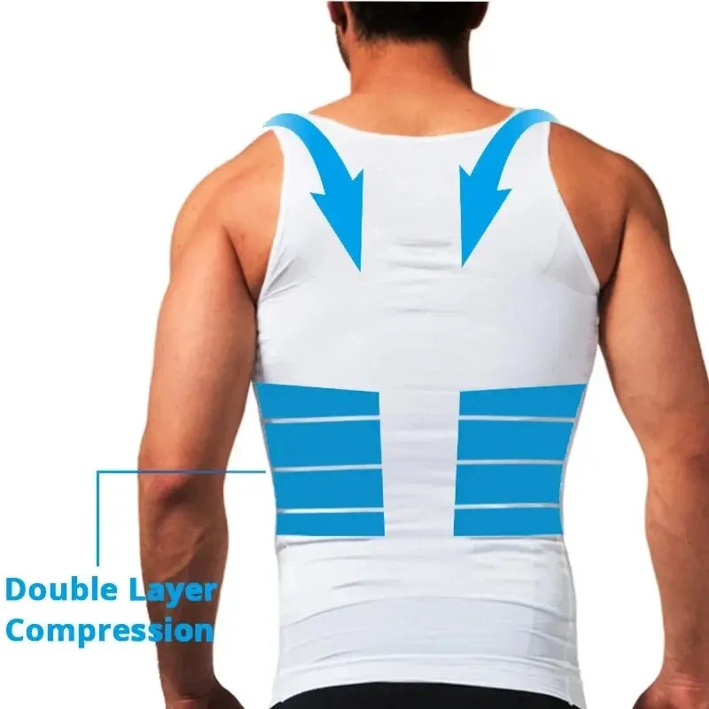 YBFDO Hommes Body Shaper Gilet de Compression Amincissant Sous-vêtement Sans Couture Ceinture d'Entraînement Débardeur Contrôle du Ventre Perte de Poids Gainant