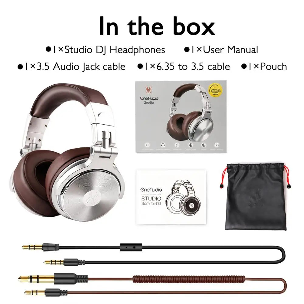 Oneodio Pro 30 Casque audio professionnel de studio DJ avec microphone, écouteurs filaires supra-auriculaires, moniteurs HiFi, casque de jeu pliable