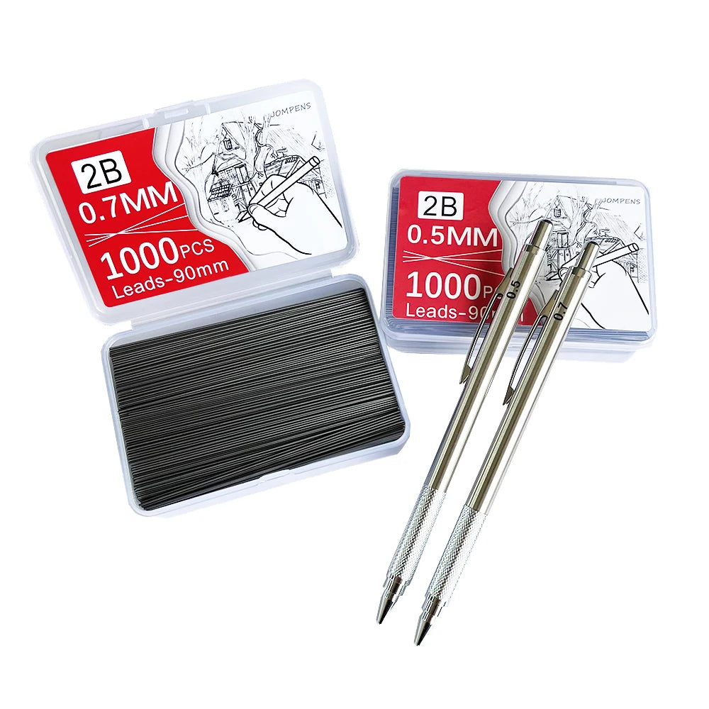1000Pcs Mechanical Pencil Lead Core 0.5 0.7 0.9 1.3 2.0mm Large Capacity Replaceable Pencil Refills Student Affordable Gift Box