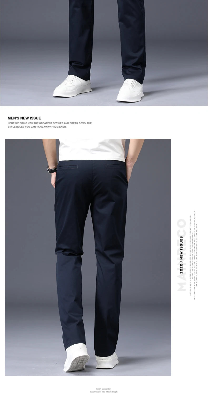 Mens Pants Cotton Casual  Stretch male trousers man long Straight High Quality 4 color Plus size pant suit  42 44 46 - Shoppiline