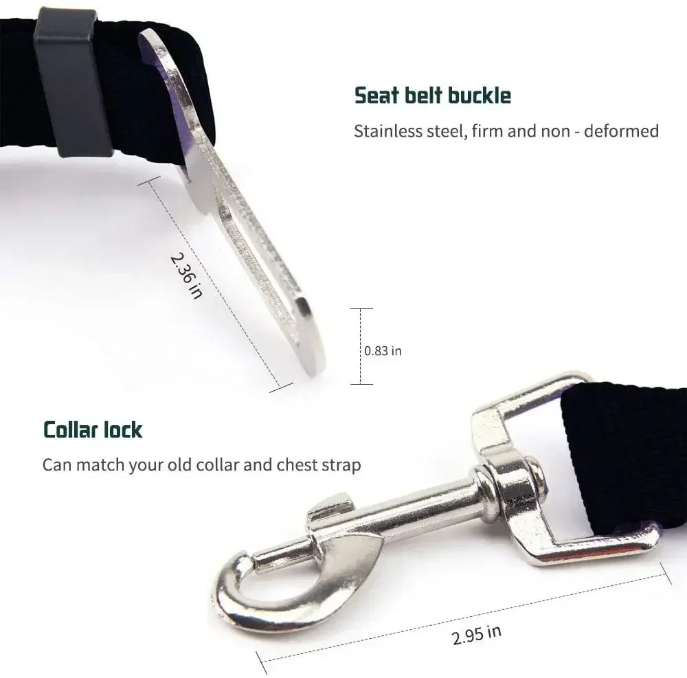 Adjustable Pet Dog Car Seat Belt Leash Heavy Duty Durable Nylon Pet Safety Harness Universal for Vehicle  Heavy Duty Sturdy