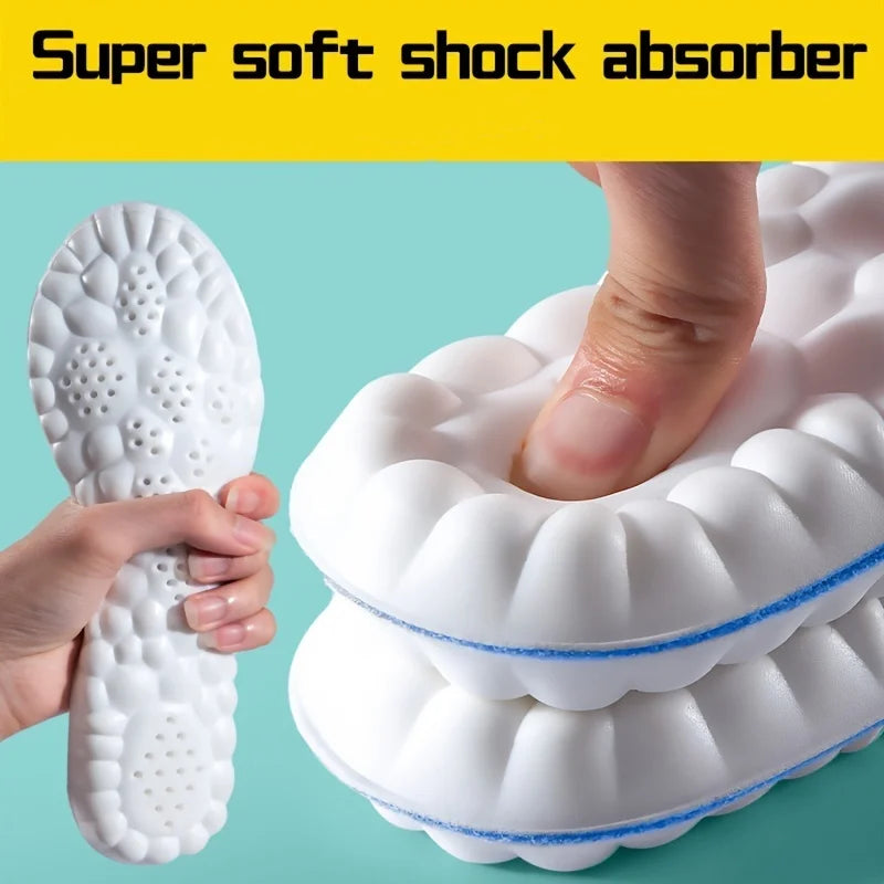 Latex Sport Insoles Soft High Elasticity Shoe Pads Breathable Shock Absorption Cushion Running Insert Men Women