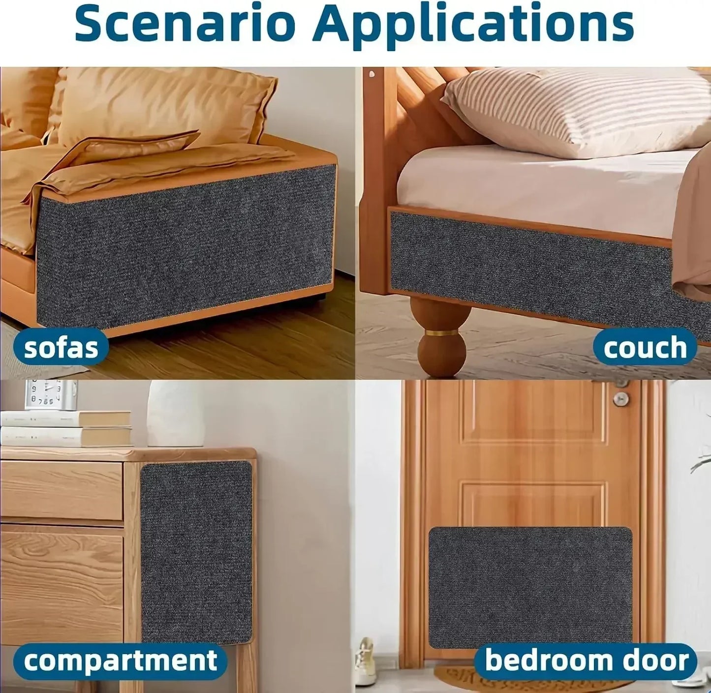 Trimmable Cat Scratch Carpet Self-Adhesive Cat Scratching Board Anti Cat Scratcher Furniture Corner Indoor Sofa Wall Protector