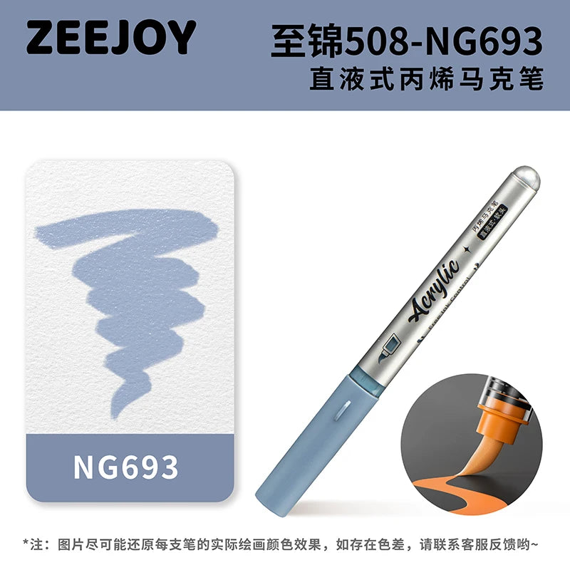 ZEEJOY 120/12/1 Colors Direct Liquid Acrylic Marker Pens Waterproof Pen Soft Brush Nib for Manga School Art Supplies Stationery